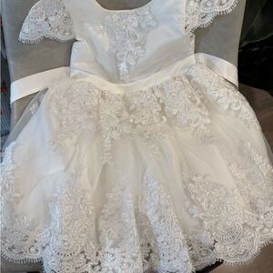 Jessica Simpson White Lace Formal Kids Dress